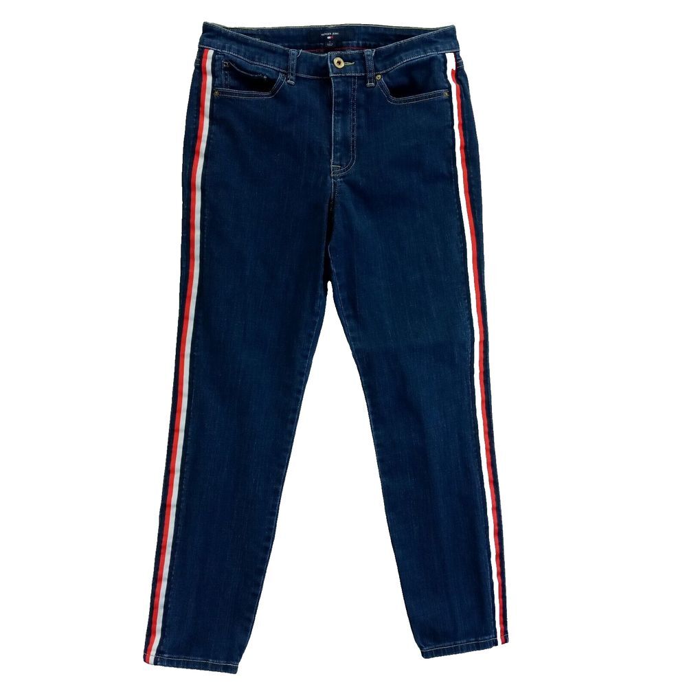 Hilfiger Jeans Womens 8 (30x28) Tribeca Skinny Dark Stretch Cotton Blend